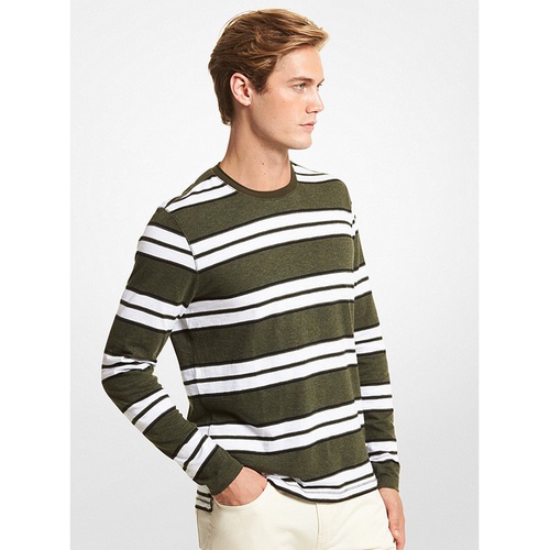 마이클코어스 Michael Kors Mens Striped Cotton Jersey Shirt