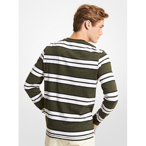 마이클코어스 Michael Kors Mens Striped Cotton Jersey Shirt