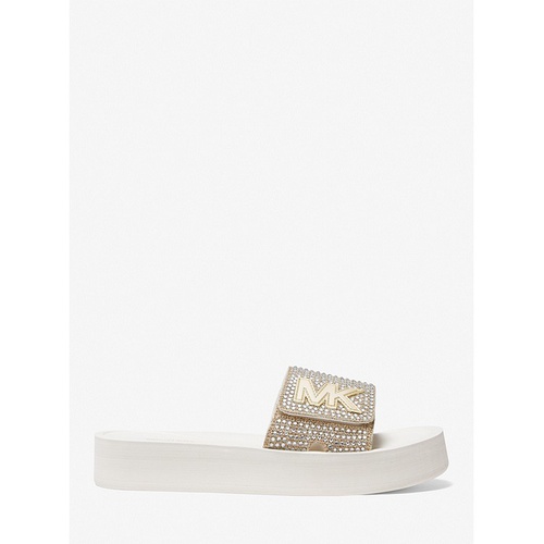 마이클코어스 MICHAEL Michael Kors Embellished Platform Slide Sandal