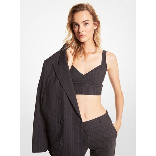 마이클코어스 MICHAEL Michael Kors Pinstripe Stretch Flannel Wool Bra Top