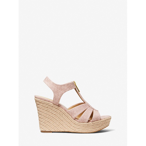 마이클코어스 MICHAEL Michael Kors Berkley Logo Jacquard Wedge Sandal