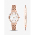 Michael Kors Mini Darci Pave Rose Gold-Tone Watch and Bracelet Gift Set