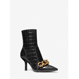 MICHAEL Michael Kors Scarlett Embellished Crocodile Embossed Leather Boot