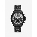 Michael Kors Oversized Wren Pave Logo Black-Tone Watch