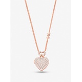 Michael Kors Precious Metal-Plated Sterling Silver Heart Pave Locket Necklace