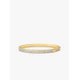 Michael Kors Precious Metal-Plated Sterling Silver Pave Logo Bangle