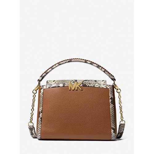 마이클코어스 MICHAEL Michael Kors Karlie Medium Pebbled and Snake Embossed Leather Satchel