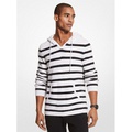 Michael Kors Mens Striped Textured Stretch Cotton Hoodie