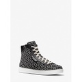 Michael Kors Mens Keating Logo Jacquard High-Top Sneaker