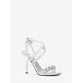 MICHAEL Michael Kors Asha Embellished Snake Embossed Leather Sandal