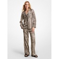 MICHAEL Michael Kors Embellished Snake Crushed Crepe Pajama Pants