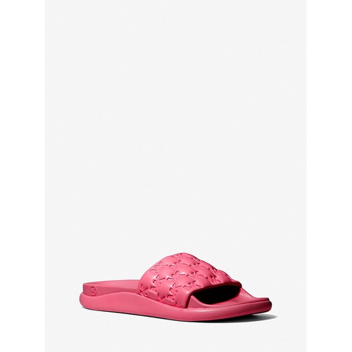 마이클코어스 MICHAEL Michael Kors Finnie Embossed Faux Leather Slide Sandal