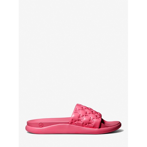 마이클코어스 MICHAEL Michael Kors Finnie Embossed Faux Leather Slide Sandal