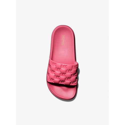 마이클코어스 MICHAEL Michael Kors Finnie Embossed Faux Leather Slide Sandal