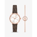 Michael Kors Pyper Logo and Rose Gold-Tone Watch and Bracelet Set