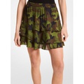 MICHAEL Michael Kors Camouflage Silk Georgette Ruffled Skirt