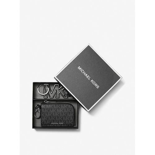 마이클코어스 Michael Kors Mens Logo Wallet and Keychain Gift Set