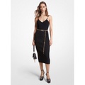 MICHAEL Michael Kors Ribbed Stretch Viscose Belted Bustier Dress