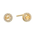 Michael Kors Precious Metal-Plated Sterling Silver Pave Logo Studs Earrings