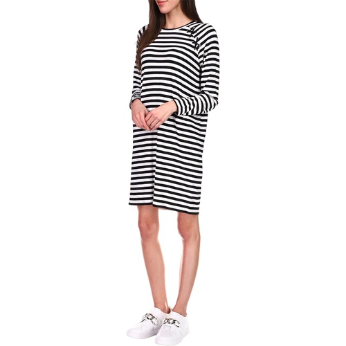 마이클코어스 MICHAEL Michael Kors Stripe Lace-Up Long Sleeve Dress