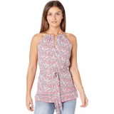 MICHAEL Michael Kors Petite Halter Chain Border Top