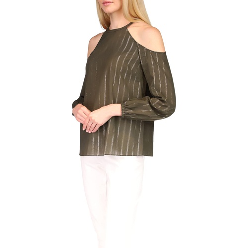 마이클코어스 MICHAEL Michael Kors Metallic Stripe Cold-Shoulder Top