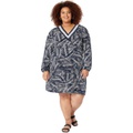 MICHAEL Michael Kors Plus Size Palm V-Neck Border Dress