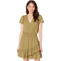 MICHAEL Michael Kors Short Sleeve Foil Floral Wrap Dress