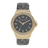 Michael Kors MK7307 - Lennox Three Hand Logo Leather Watch