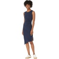 MICHAEL Michael Kors Petite Solid Crew Neck Drape Dress