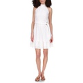 MICHAEL Michael Kors Eyelet Mock Neck Belted Mini Dress