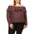 MICHAEL Michael Kors Plus Size Pop Paisley Ruffle Top