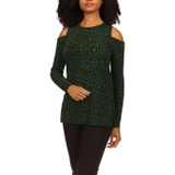 MICHAEL Michael Kors Cheetah Long Sleeve Cold-Shoulder