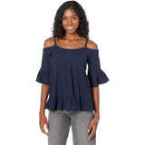 MICHAEL Michael Kors Petite Cold-Shoulder Ruffle Top