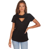 Michael Lauren Remo Short Sleeve Crew Neck Tee with V Cutout