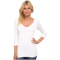 Michael Stars Shine 3/4 Sleeve Double Front V-Neck