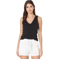 Michael Stars Maya 1X1 Cotton V-Neck Wide Binding Tank Top