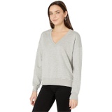 Michael Stars Elevated French Terry with Splatter Foil Linnea Deep V Boxy Sweatshirt