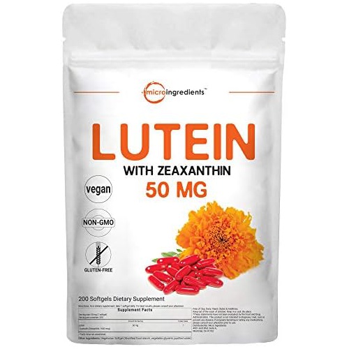 Micro Ingredients Lutein 40mg with Zeaxanthin Softgel, 200 Counts, Third Party Tested, Non-GMO & Gluten Free - Eye Vitamins Lutein and Zeaxanthin Supplement
