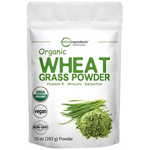  Micro Ingredients Sustainably US Grown, Organic Wheat Grass Powder (100% Whole-Leaf), 10 Ounce (94 Serving), Rich in Immune Vitamins, Fibers and Minerals, Support Digestion Functio