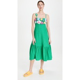 Mira Mikati Strappy Dress with 3D Flowers