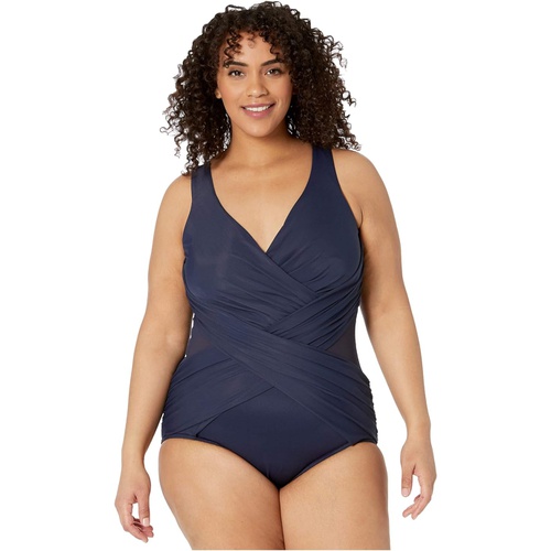  Miraclesuit Plus Size Solid Crossover One-Piece