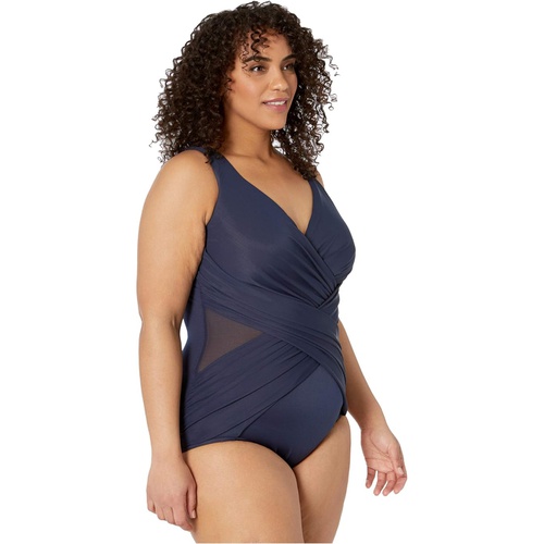  Miraclesuit Plus Size Solid Crossover One-Piece