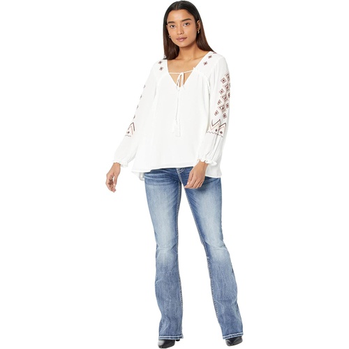  Miss Me Embroidery Woven Top