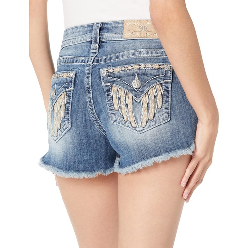  Miss Me Sequin Wing Mid-Rise Shorts