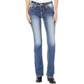 Miss Me Bull Feather Mid-Rise Boot Jeans in Dark Blue