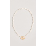 Missoma Gold White Pearl Claw Necklace