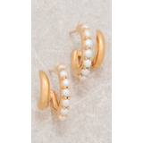 Missoma Golden Claw Earrings with Cultured Pearl