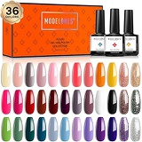 Gel Nail Polish 36 Pcs Colors 7ML Fall Holiday Gel Polish Soak Off Gel Nail Kit Glitter Nail Art Starter Kit Beauty Gifts Set Box by Modelones