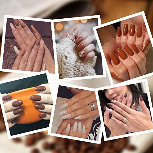  Modelones Gel Polish Set - Brown Series Polish Grey Coffee Dark Brown Gel Nail Polish Soak Off UV LED Varnish Nail Art Manicure Salon Collection for Beginner DIY at Home 0.33 OZ 6P